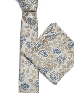 Biege Floral Tie