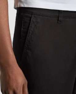 Black Straight Leg Cotton Stretch Chino