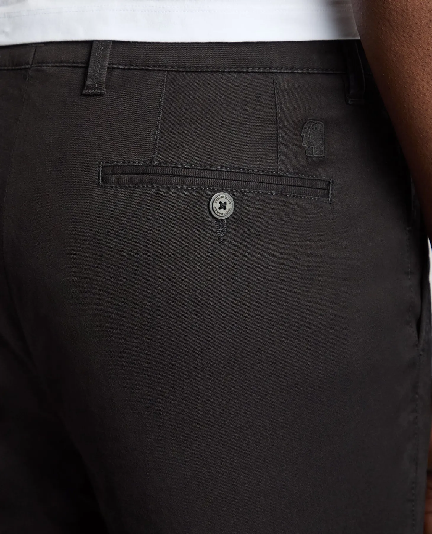 Black Straight Leg Cotton Stretch Chino