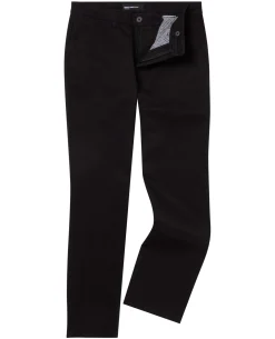 Black Straight Leg Cotton Stretch Chino