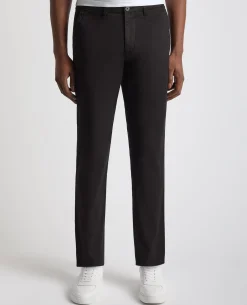 Black Straight Leg Cotton Stretch Chino