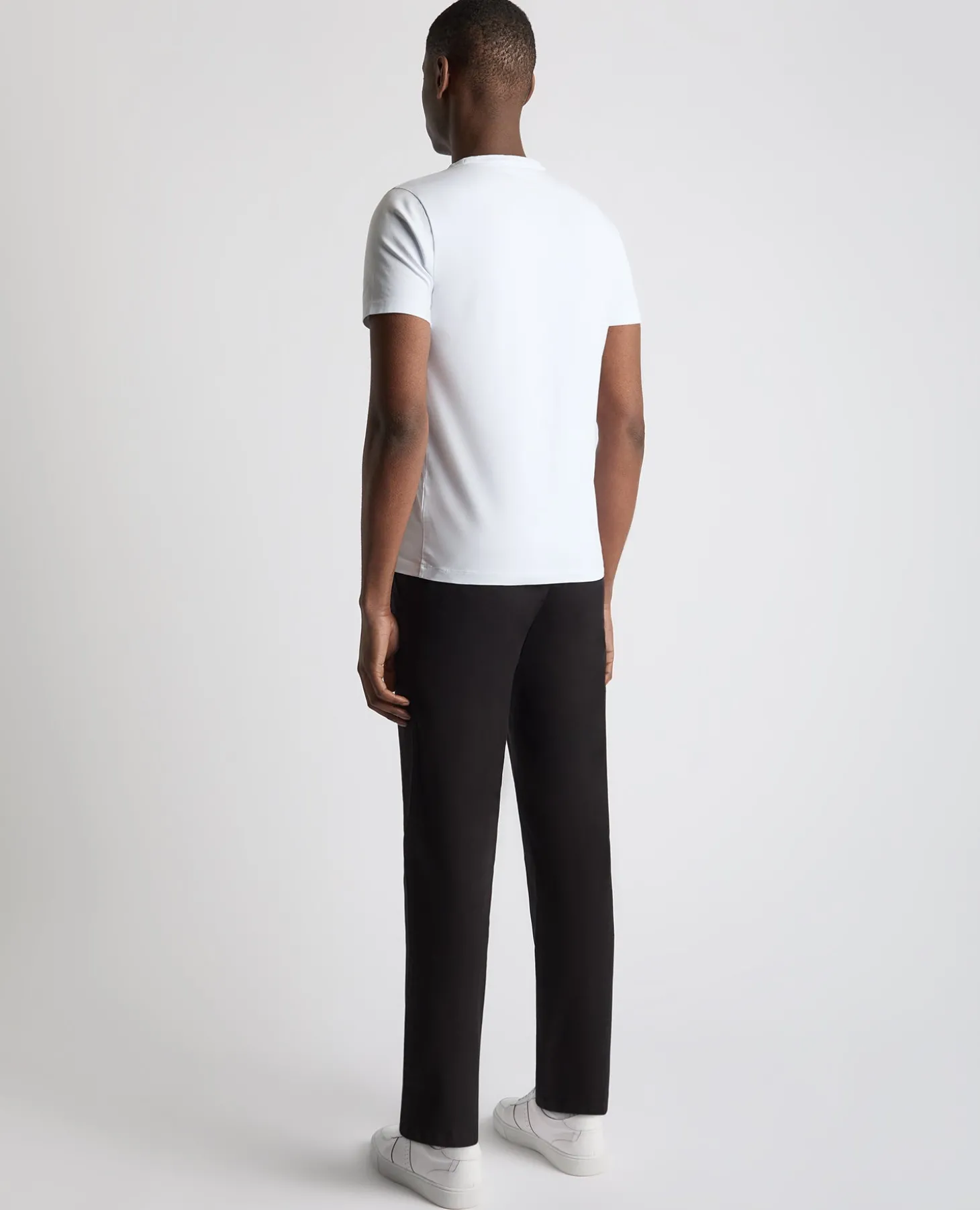 Black Straight Leg Cotton Stretch Chino