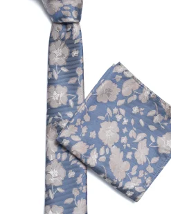 Blue Floral Print Tie