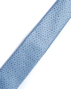 Blue Leaf Print Floral Tie