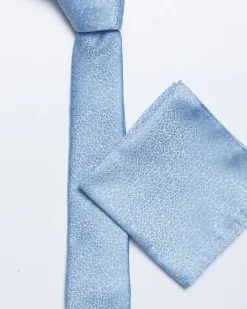 Blue Micro Pattern Print Tie