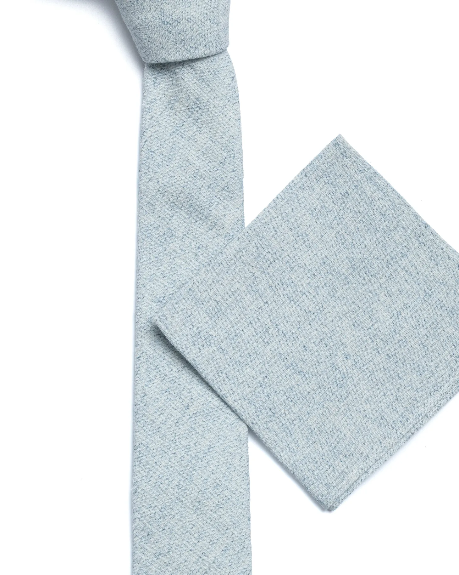 Blue Plain Cotton-Linen Tie