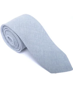 Blue Plain Linen Blend Tie
