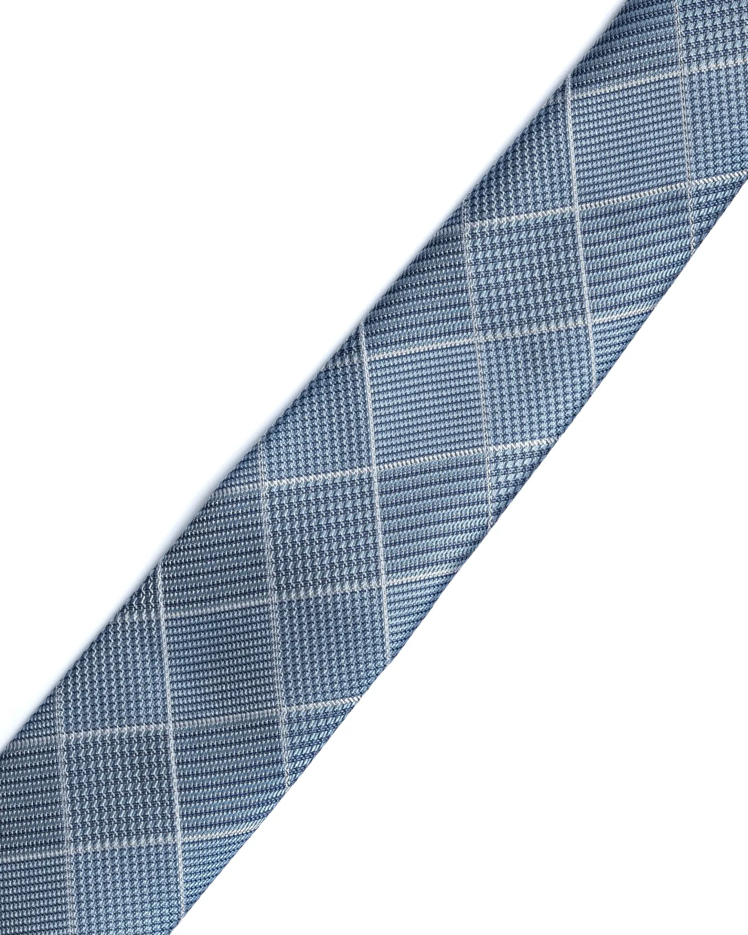 Blue Woven Check Tie