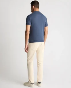 Cable Patterned Cotton Polo Shirt