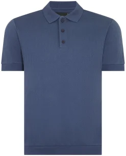 Cable Patterned Cotton Polo Shirt