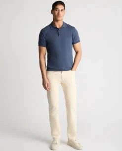 Cable Patterned Cotton Polo Shirt