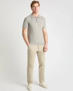 Cable Patterned Cotton Polo Shirt