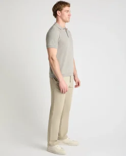 Cable Patterned Cotton Polo Shirt