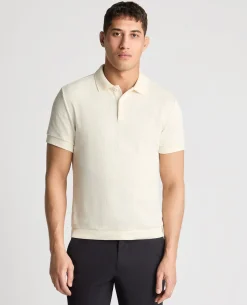 Cable Patterned Cotton Polo Shirt