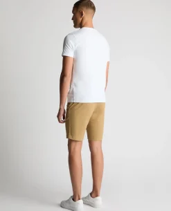 Camel Slim Leg Cotton-Stretch Chino Short