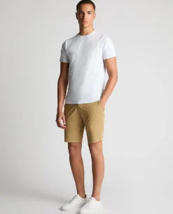 Camel Slim Leg Cotton-Stretch Chino Short