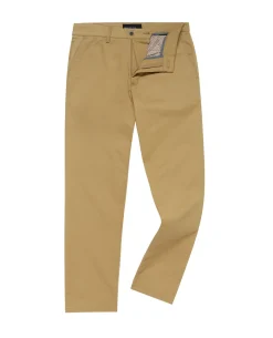 Camel Straight Leg Cotton Stretch Chino