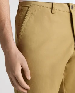 Camel Straight Leg Cotton Stretch Chino