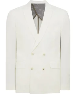 Cotton Stretch Blend Double-Breasted Jacket