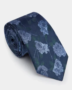 Floral Foliage Print Tie