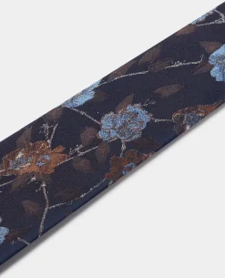 Floral Foliage Print Tie