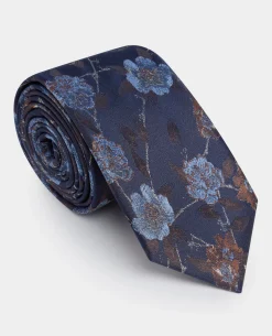 Floral Foliage Print Tie