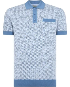 Geometric Print knit Polo