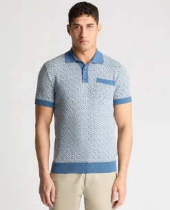 Geometric Print knit Polo