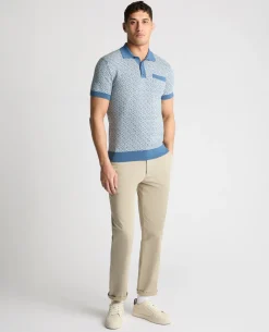 Geometric Print knit Polo