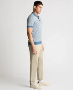 Geometric Print knit Polo