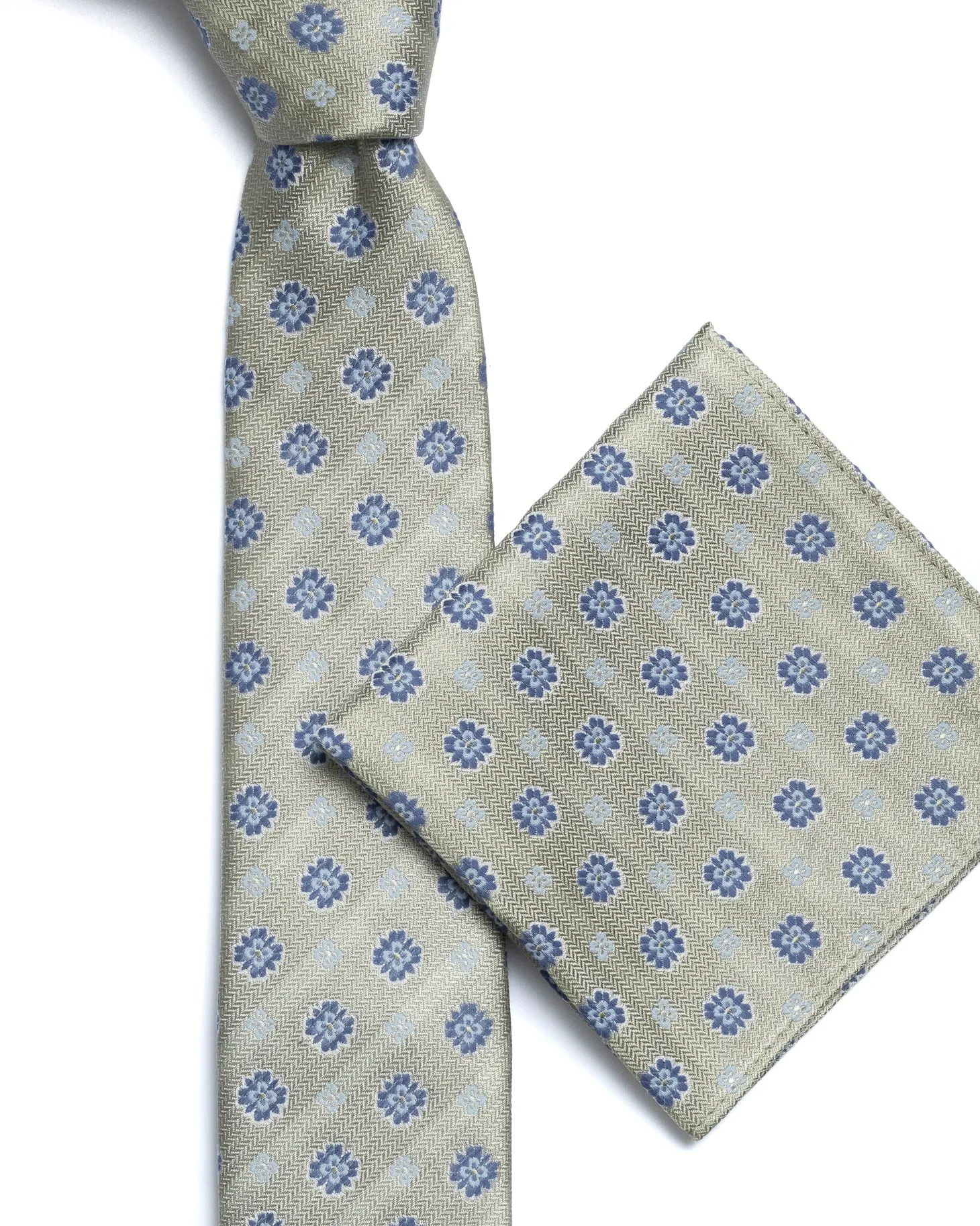 Green Floral Silk Tie