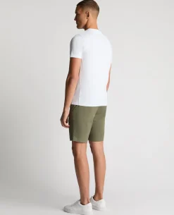 Green Slim Leg Cotton-Stretch Chino Short