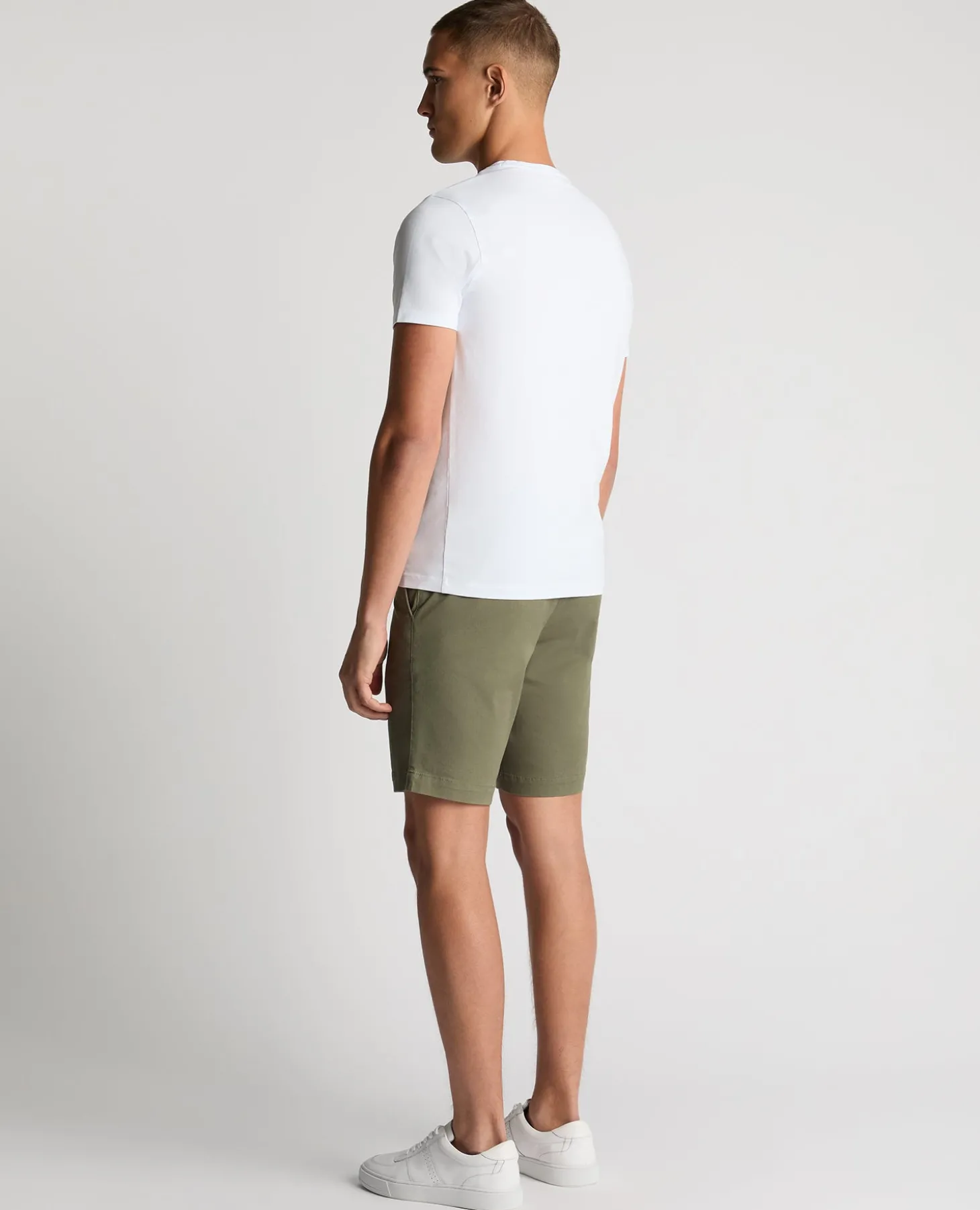 Green Slim Leg Cotton-Stretch Chino Short