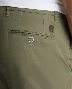 Green Slim Leg Cotton-Stretch Chino Short