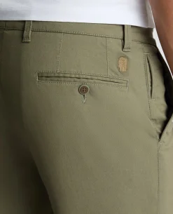 Green Slim Leg Cotton-Stretch Chinos