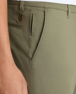 Green Slim Leg Cotton-Stretch Chinos