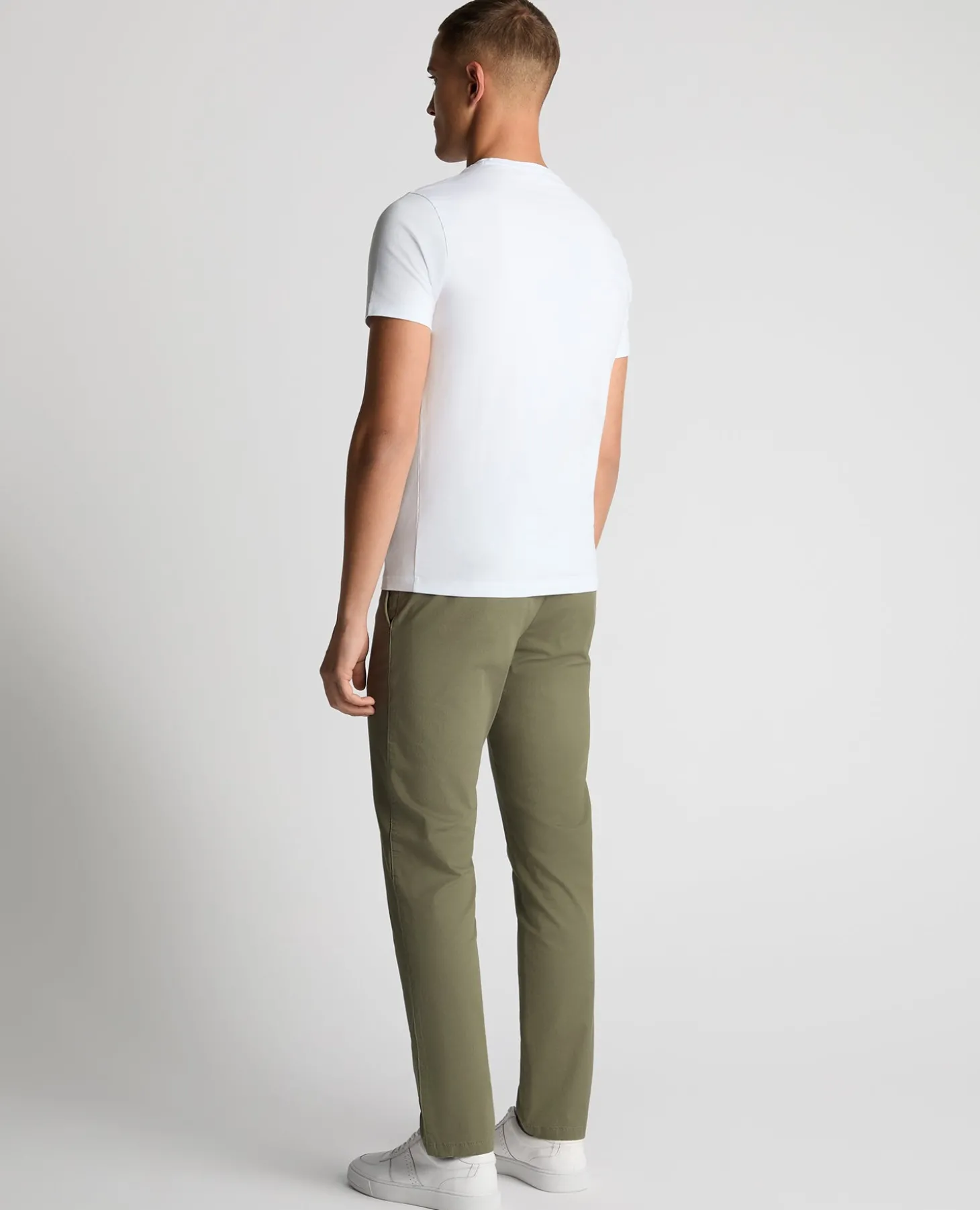Green Slim Leg Cotton-Stretch Chinos