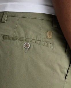 Green Straight Leg Cotton Stretch Chino