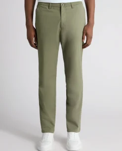 Green Straight Leg Cotton Stretch Chino