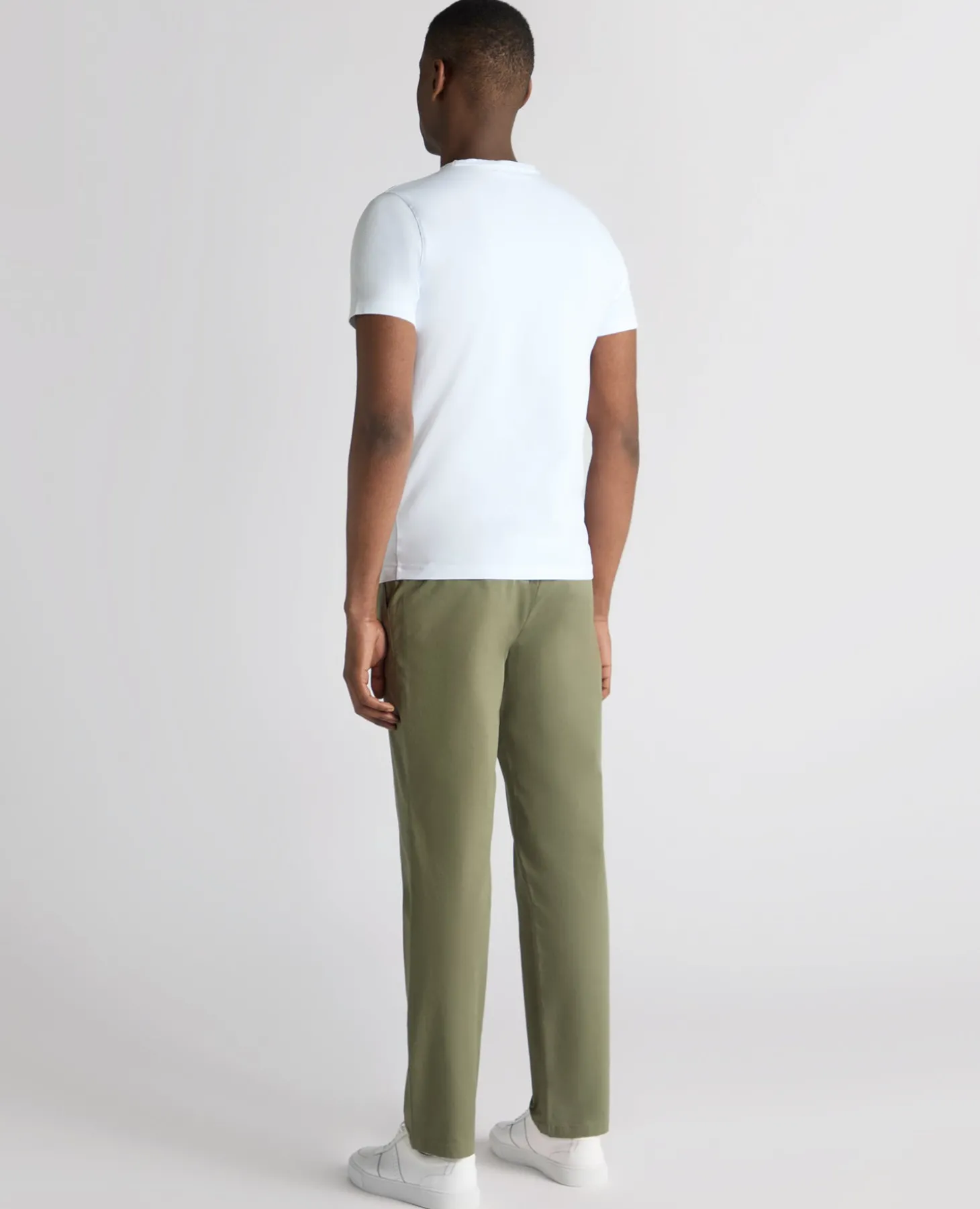 Green Straight Leg Cotton Stretch Chino