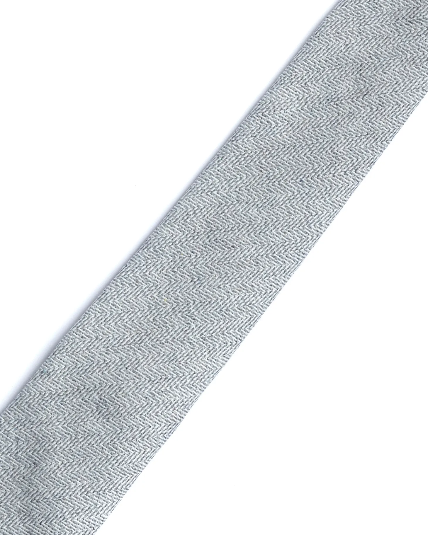 Grey Herringbone Cotton-Linen Tie
