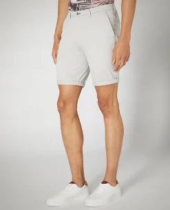 Grey Slim Leg Cotton-Stretch Chino Short