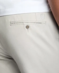 Grey Straight Leg Cotton Stretch Chino