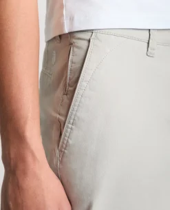 Grey Straight Leg Cotton Stretch Chino