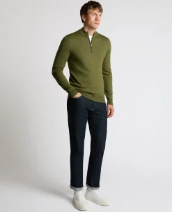 Half Zip Merino Wool-Blend Sweater