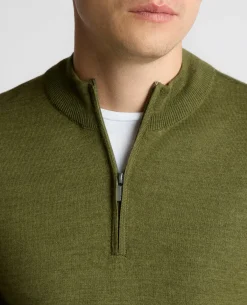 Half Zip Merino Wool-Blend Sweater