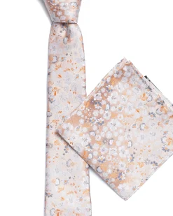 Ivory Floral Print Tie