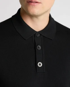 Long Sleeve Cotton Knit Polo