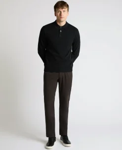 Long Sleeve Cotton Knit Polo