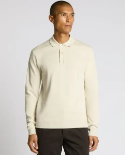 Long Sleeve Cotton Knit Polo